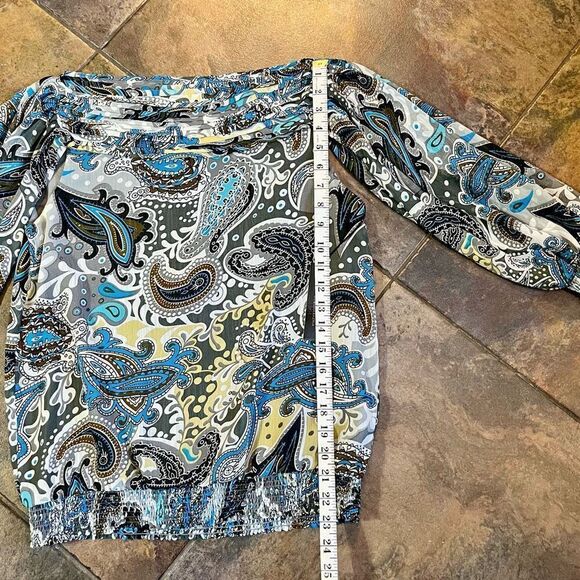 NWT BCBG Maxazria 70s Paisley Blouse Size Small - Picture 7 of 12
